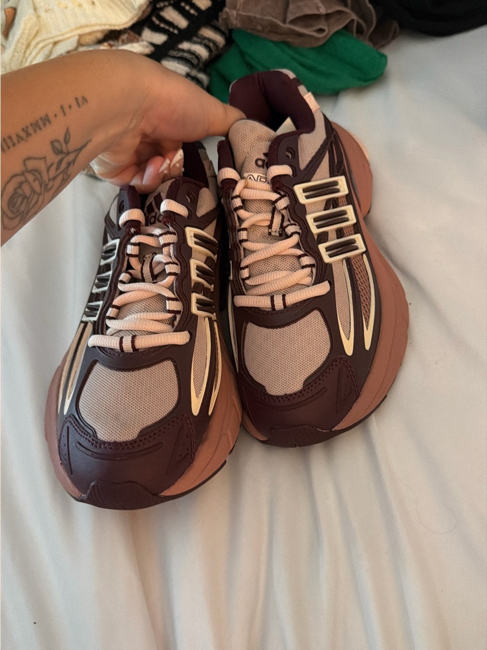 adidas Women's Chunky Sneakers in Mauve and Light Pink